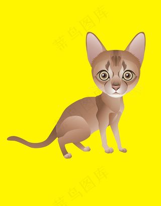 手绘动物简笔插画卡通动物猫咪