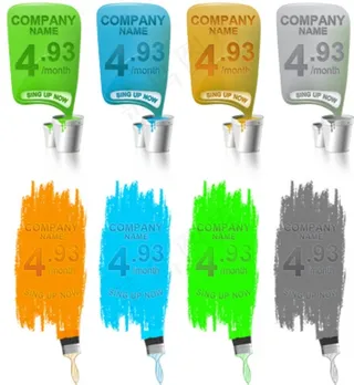 油漆主题标签PSD素材