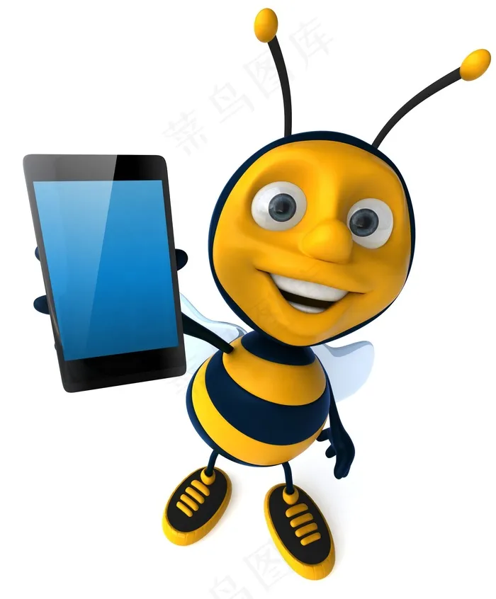 拿着触屏手机的蜜蜂图片