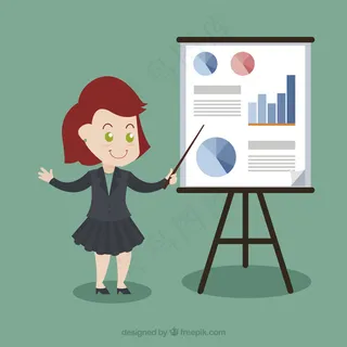 在演示文稿中的商人