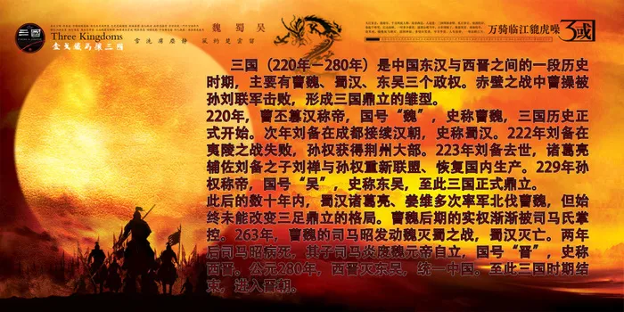 中国三国志黄金霸气解说海报psd模版下载