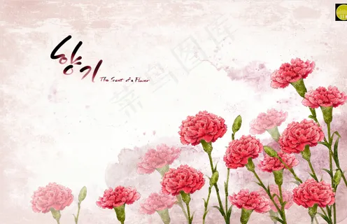 时尚水彩效果花卉psd分层素材 时尚水彩效果花卉psd分层素材