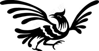 凤凰 鸟 飞鸟 矢量线