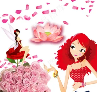 美女 鲜花 玫瑰图片 美女 鲜花 玫瑰图片