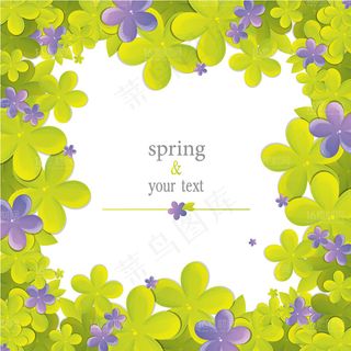 卡通花朵边框装饰矢量素材