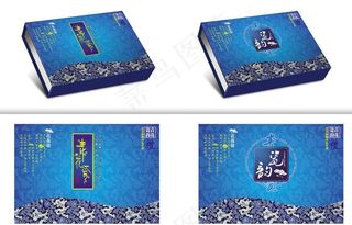 青花瓷包装盒 (平面图)图片