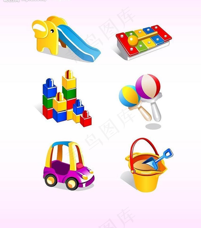 婴儿玩具用品矢量素材图片