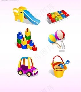 婴儿玩具用品矢量素材图片