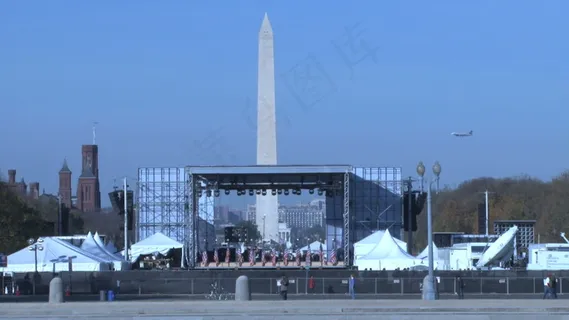 华盛顿纪念碑和造势阶段缩小股票视频
