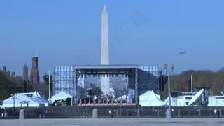 华盛顿纪念碑和造势阶段缩小股票视频