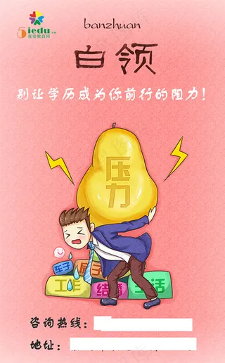 卡通职业教育培训宣传海报