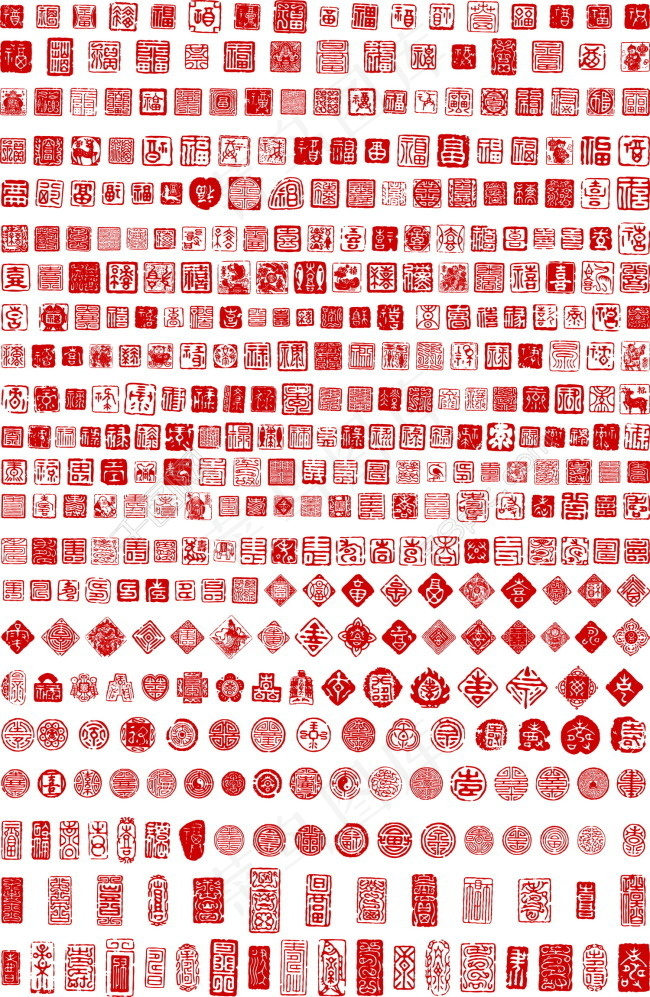 中国风—印章大全cdr矢量模版下载