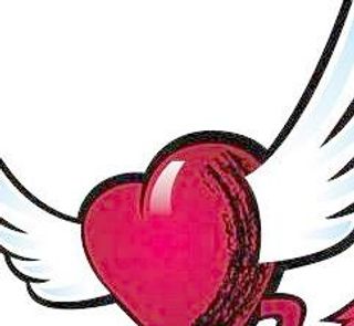 带翅膀和尾巴的心形矢量素材 下载