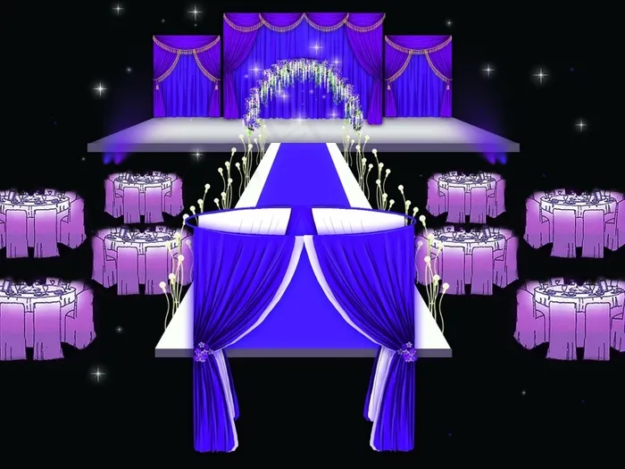 蓝紫梦幻婚礼(210X1136)eps,ai矢量模版下载