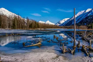 阿拉斯加雪山风景
