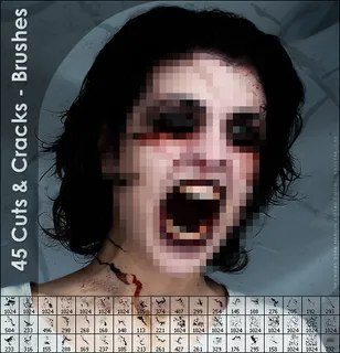各种裂纹伤痕ps笔刷