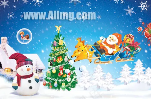 美丽雪景圣诞素材