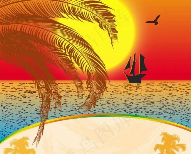 夏日海滩背景图片