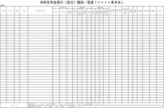毕业设计表格