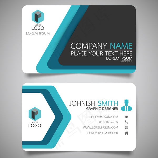 彩色创意抽象几何名片