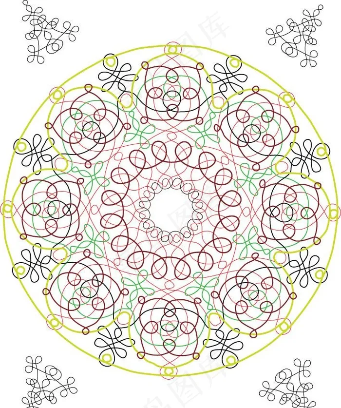 尔结 花纹eps,ai矢量模版下载