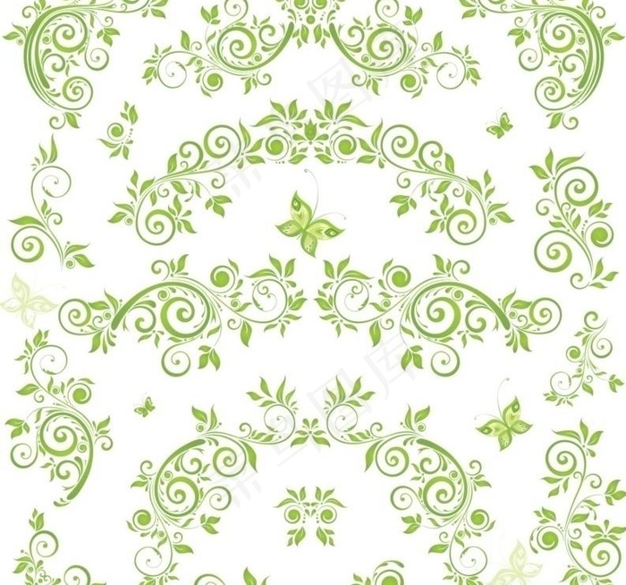 绿色花纹图片