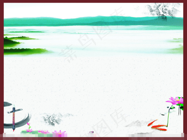 荷花背景图矢量素材