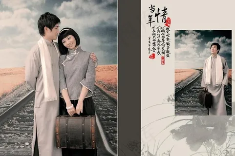 怀旧情侣写真模板 当年情图片