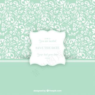 婚礼邀请标签的装饰图案