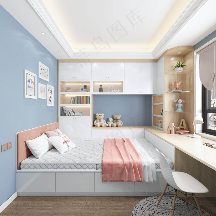 客餐厅卧室效果图北欧现代轻奢