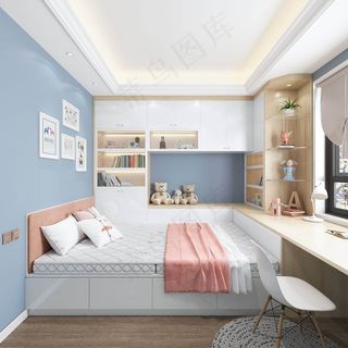 客餐厅卧室效果图北欧现代轻奢