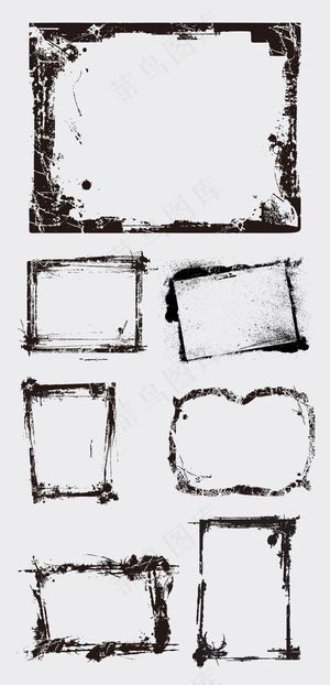 黑色墨迹边框海报背景装饰素材