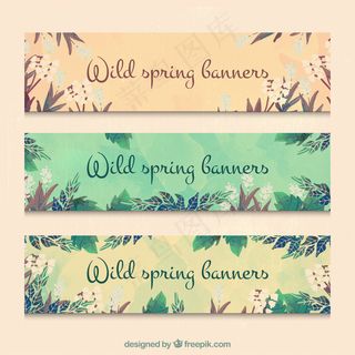 可爱的野生春天的旗帜