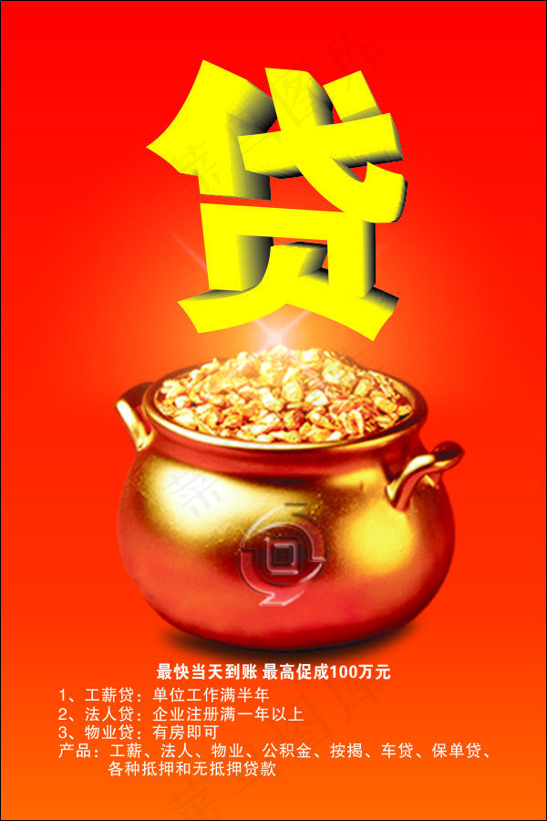 贷款海报cdr矢量模版下载