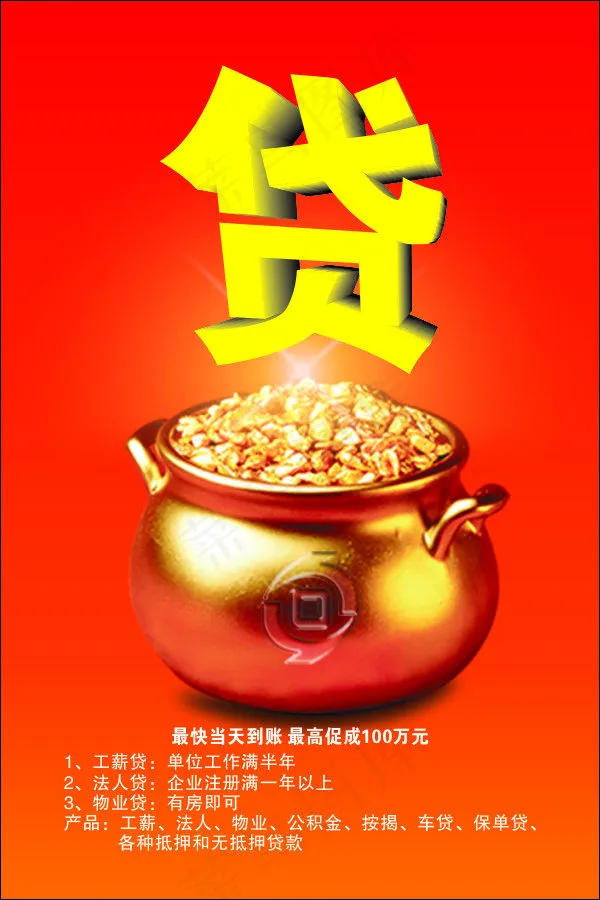 贷款海报cdr矢量模版下载