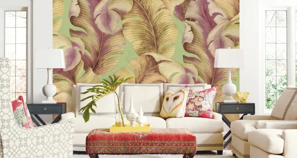 3D大叶子花壁画背景墙