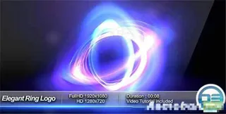 优雅的光环粒子标志logo演绎片头