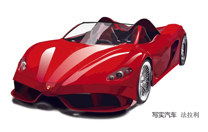 红色写实汽车ai矢量模版下载