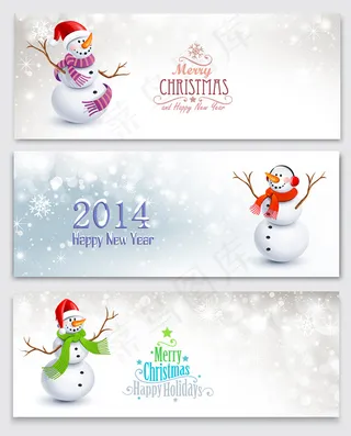 雪人banner模板矢量素材