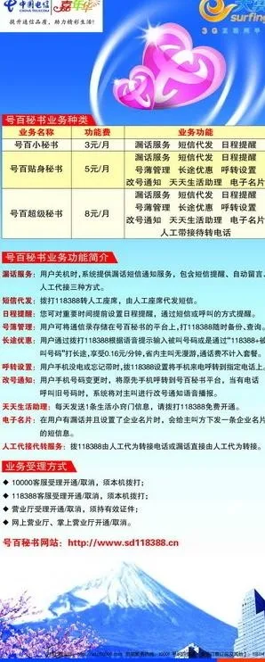 中国电信3g天翼宣传单页图片psd模版下载