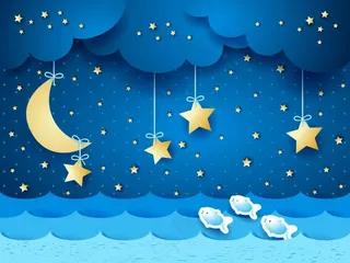 卡通唯美的夜空景色