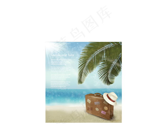 美丽的海滩背景矢量素材03