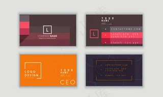 2款时尚商务名片正反面矢量图