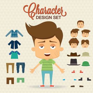 卡通商业精英矢量图片