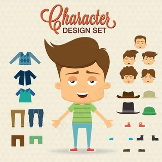 卡通商业精英矢量图片