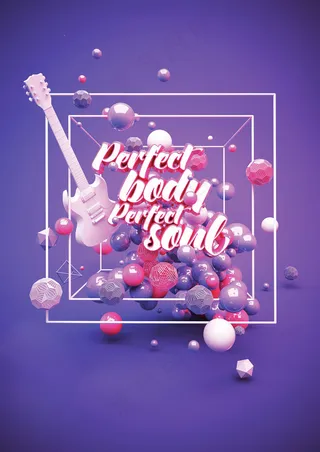 非矢量 插画 音乐元素 吉他 生活...