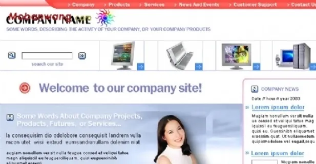 电脑公司产品说明网站模板