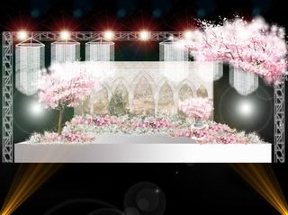 粉色婚礼舞台背景