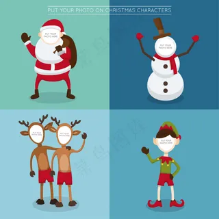 圣诞卡通角色面部相框