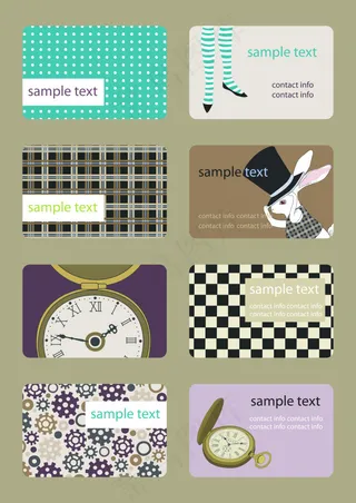 小清新风格名片背景矢量素材